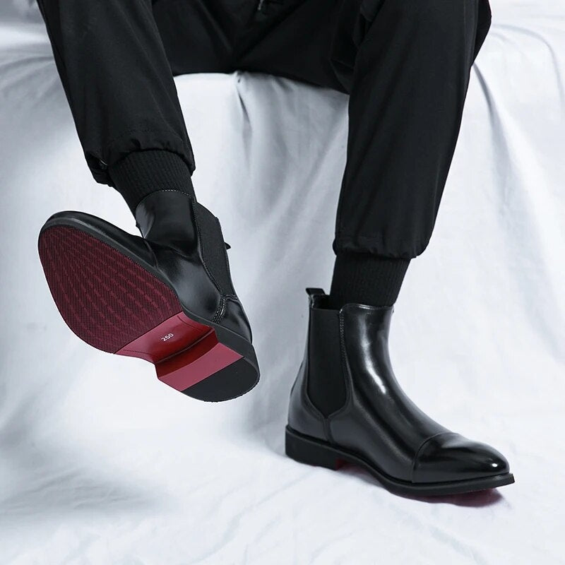 Giovanni Echtes Leder Chelsea-Stiefel