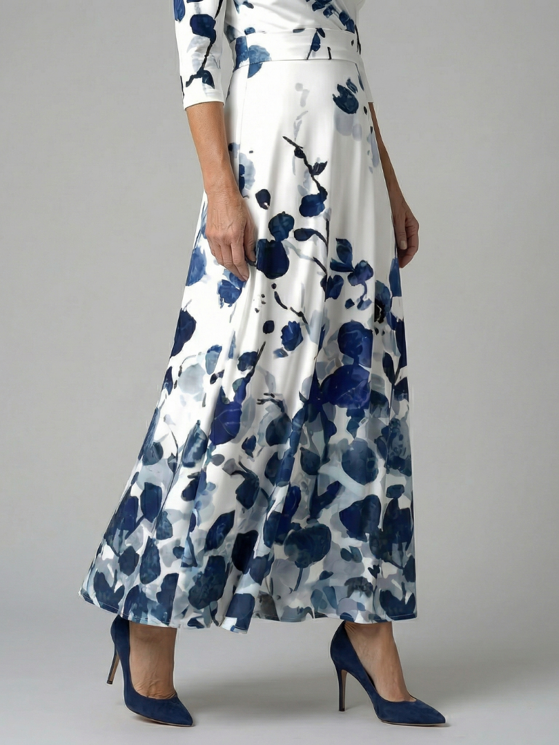 Celine | Midi Dress with Cross-Wrap Neckline