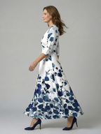 Celine | Midi Dress with Cross-Wrap Neckline