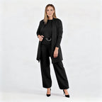 Elegantes 3-teiliges Set aus Longline-Cardigan, Top und Hose