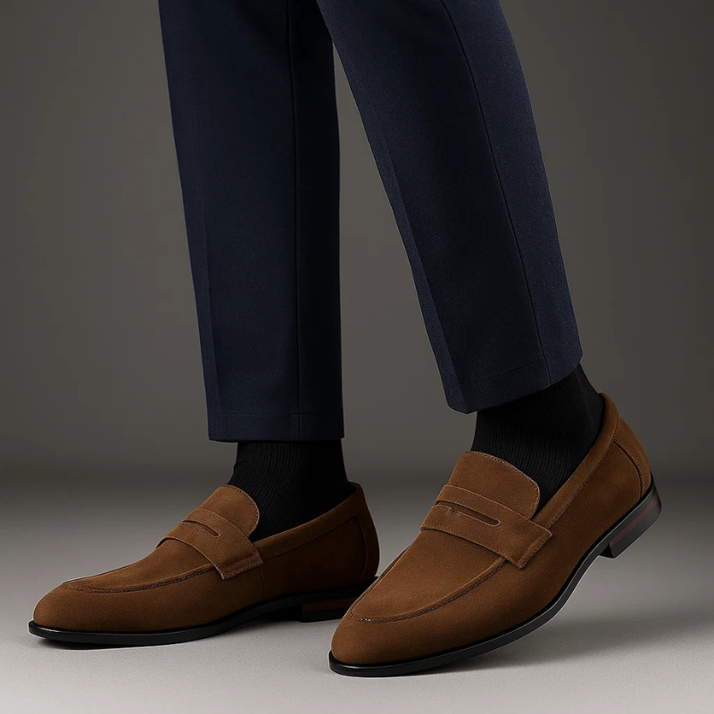 Marco Wildleder Penny Loafers