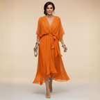 Marta | Chiffonkleid mit V-Ausschnitt