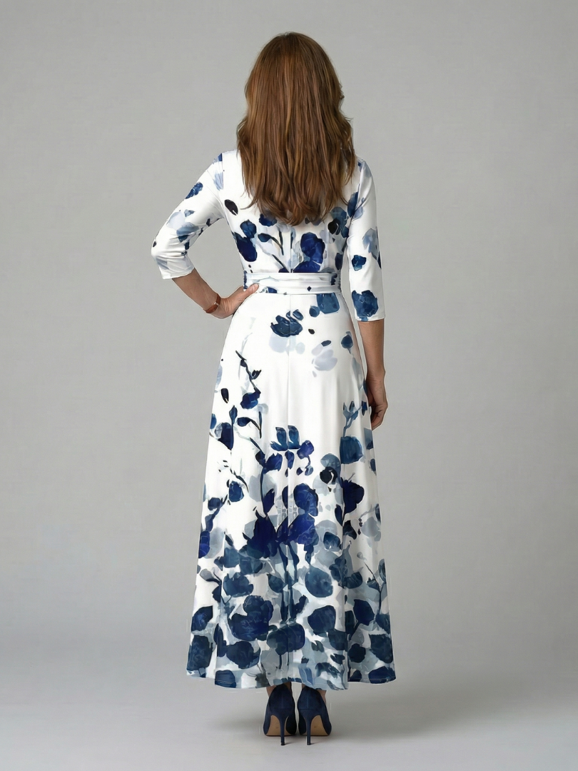 Celine | Midi Dress with Cross-Wrap Neckline