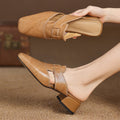 Rosel Leder-Mules mit eckiger Zehenform