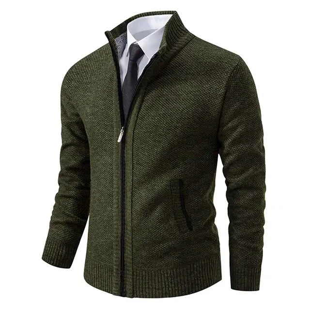 Leon | Taillierter Strickpullover mit Reißverschluss