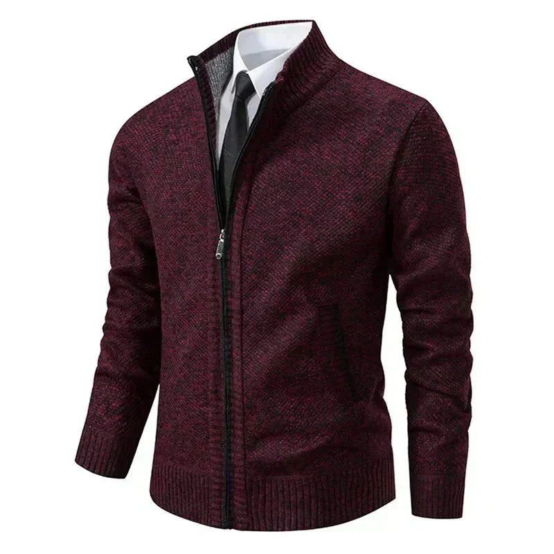 Leon | Taillierter Strickpullover mit Reißverschluss