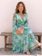 Althea | Maxi-Blumenkleid mit langen Ärmeln