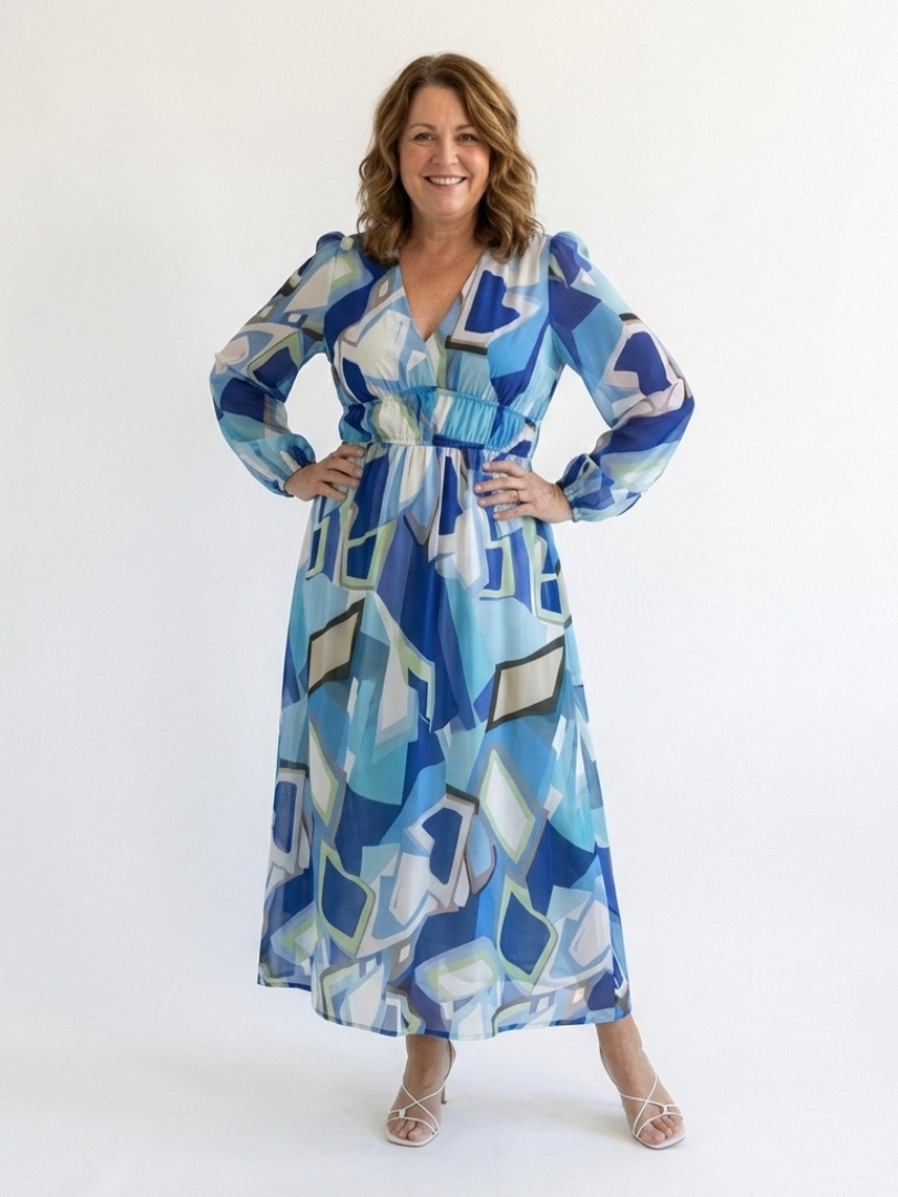 Althea | Maxi-Blumenkleid mit langen Ärmeln
