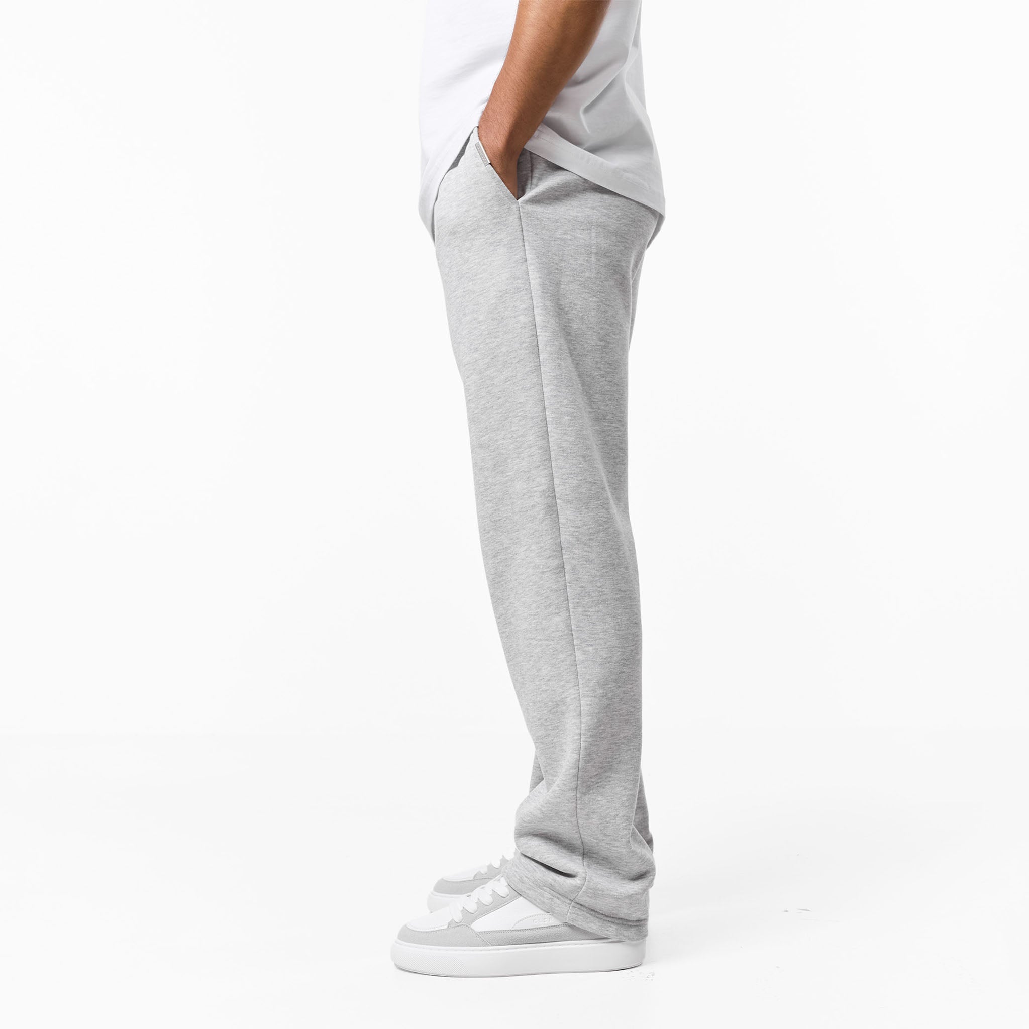 Leonard | Relaxed Fit Offene Jogger Grau Meliert
