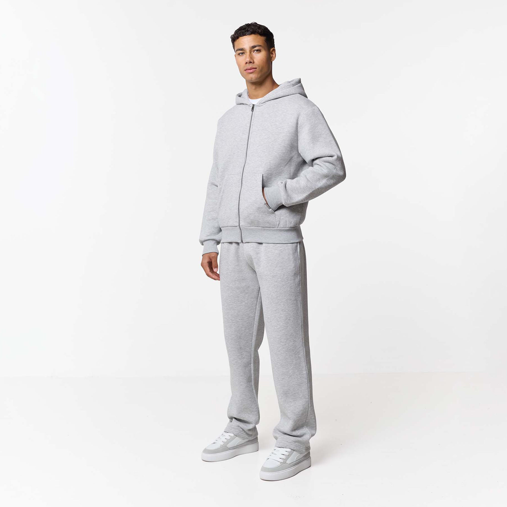 Leonard | Relaxed Fit Offene Jogger Grau Meliert