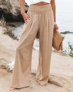 Antonina | Lange Hose aus Baumwolle und Leinen