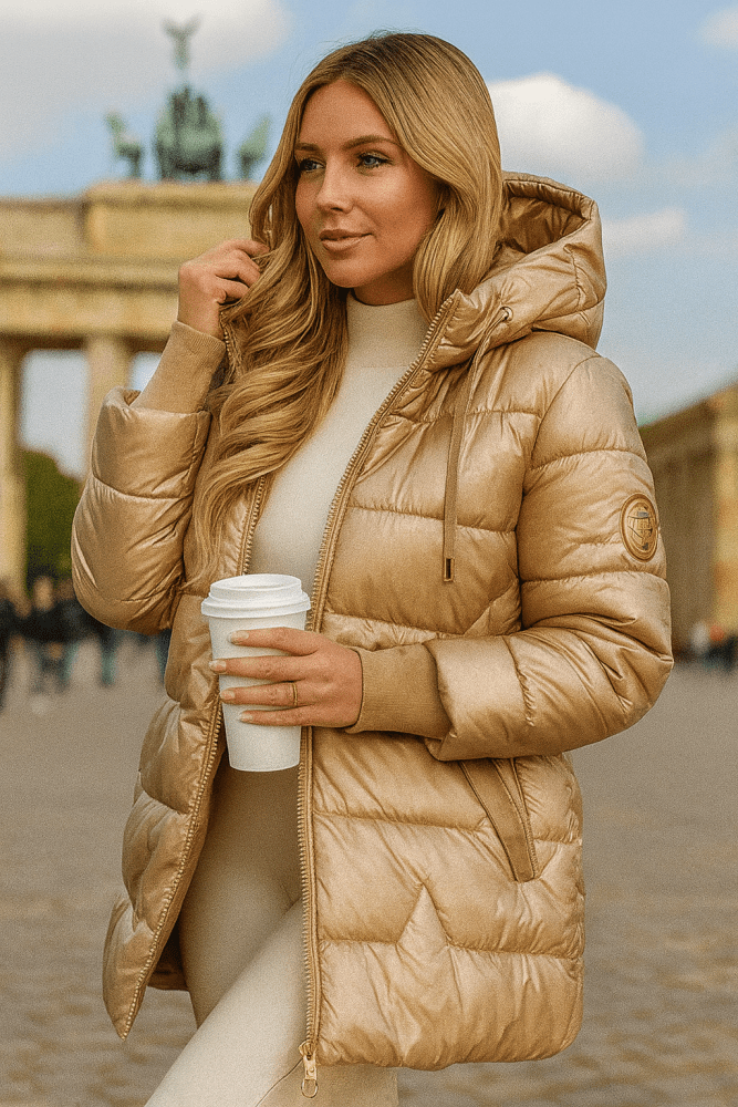 Nolwen | Stylischer Wintermantel mit Kapuze und Wattierung
