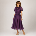 Flavia | Maxi Kleid mit Tropfen-Ausschnitt und Chiffon-Spitzenrand