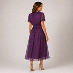 Flavia | Maxi Kleid mit Tropfen-Ausschnitt und Chiffon-Spitzenrand
