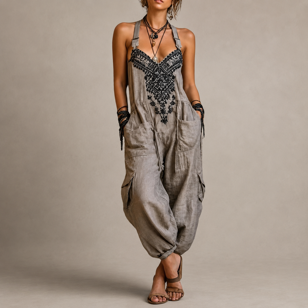 Astrid – Bestickter Boho-Overall