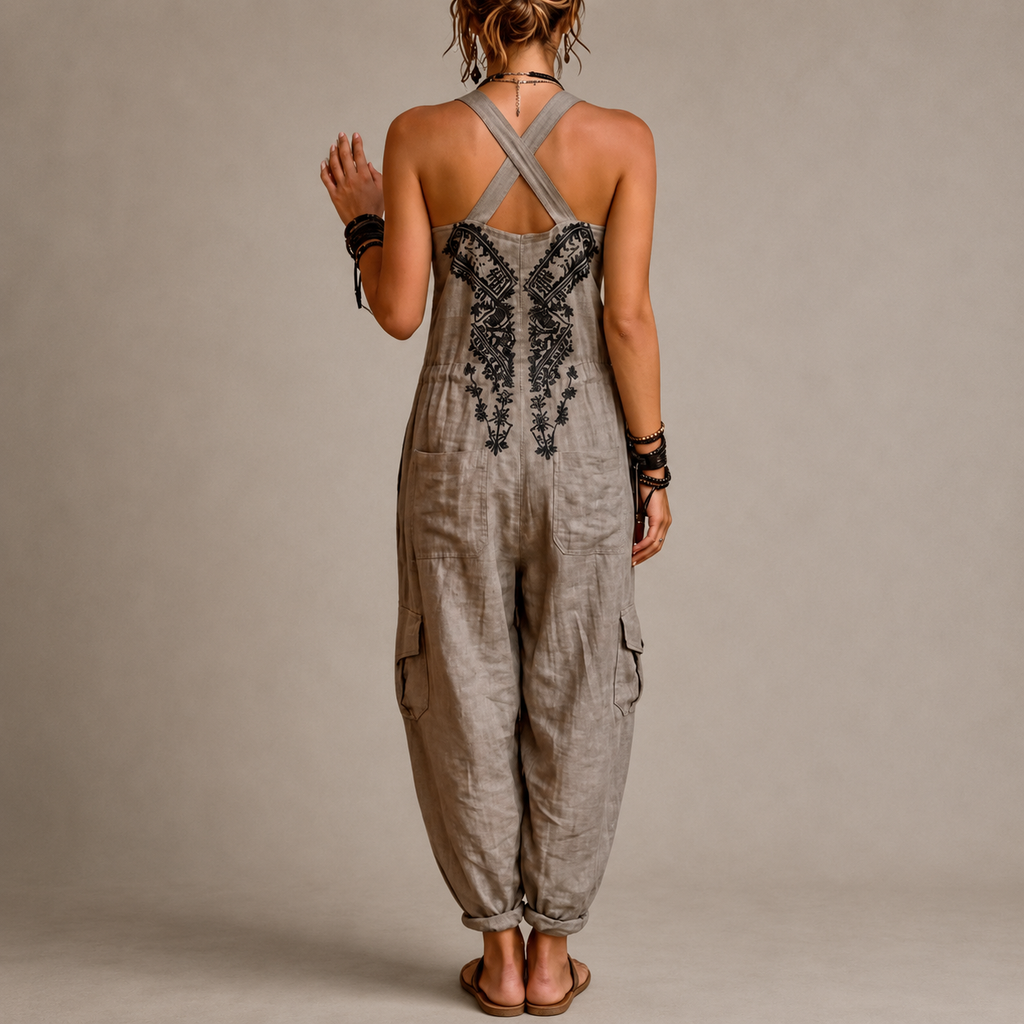 Astrid – Bestickter Boho-Overall