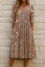 OLIVIA | ELEGANTES KLEID MIT V-AUSSCHNITT