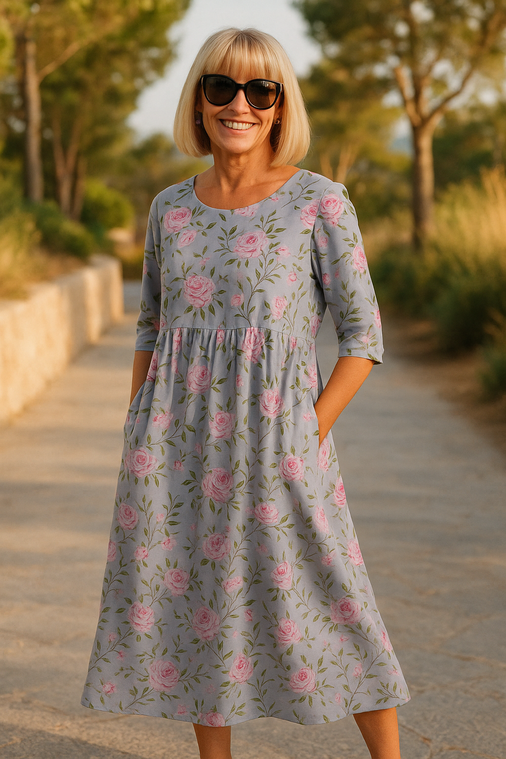 Eliza | Entspanntes Midi-Kleid