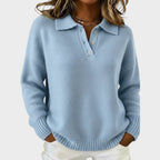 Olivia | Weicher Strickpullover mit Polo-Kragen