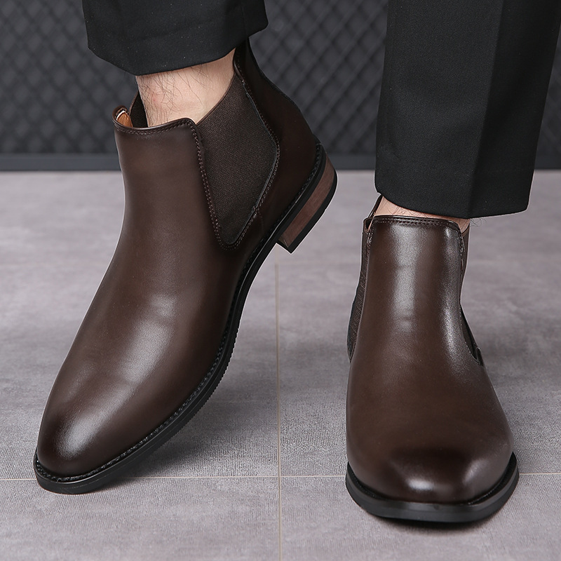 Harrison Leder Chelsea Boots