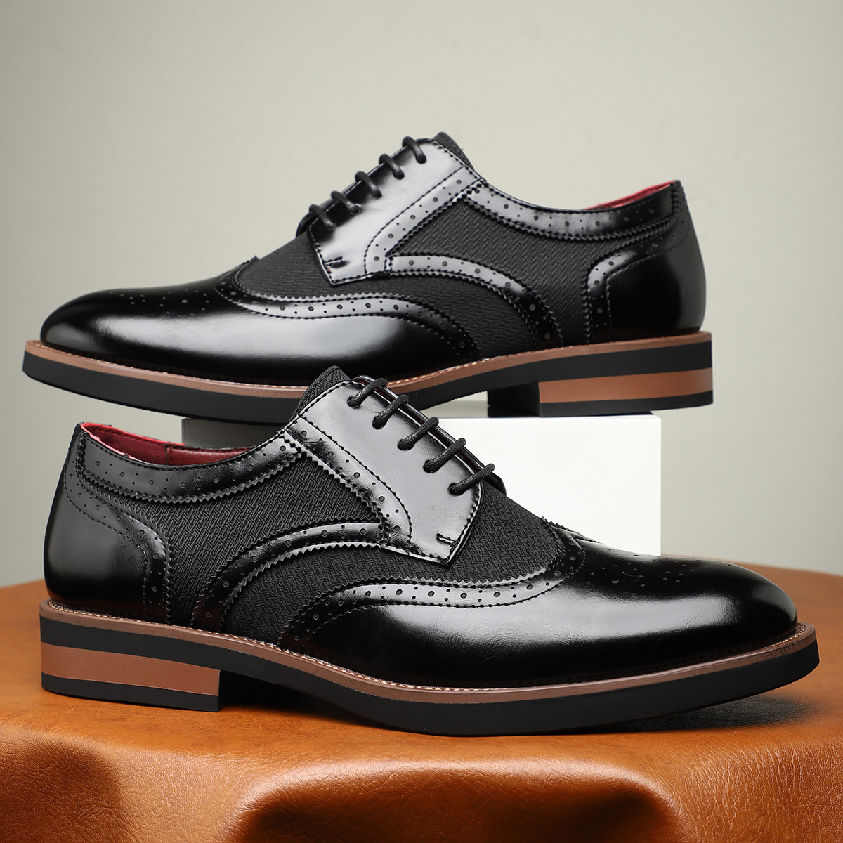 Regency Leder Brogue Schnürschuhe