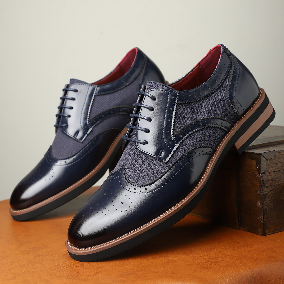 Regency Leder Brogue Schnürschuhe