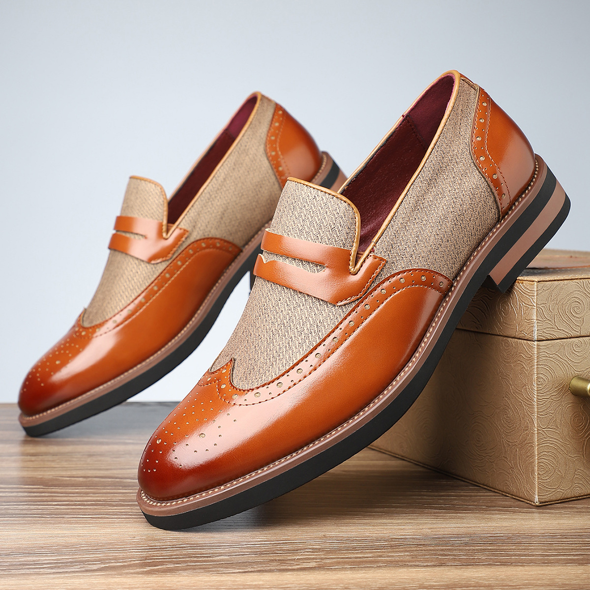 Regency Leder Brogue Slipper