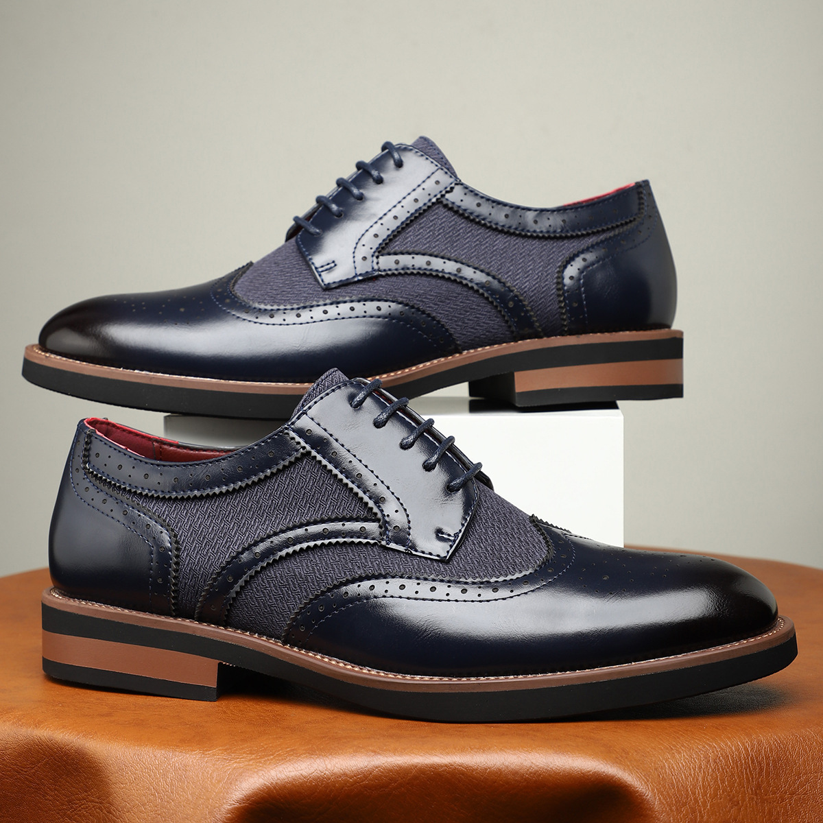 Regency Leder Brogue Schnürschuhe