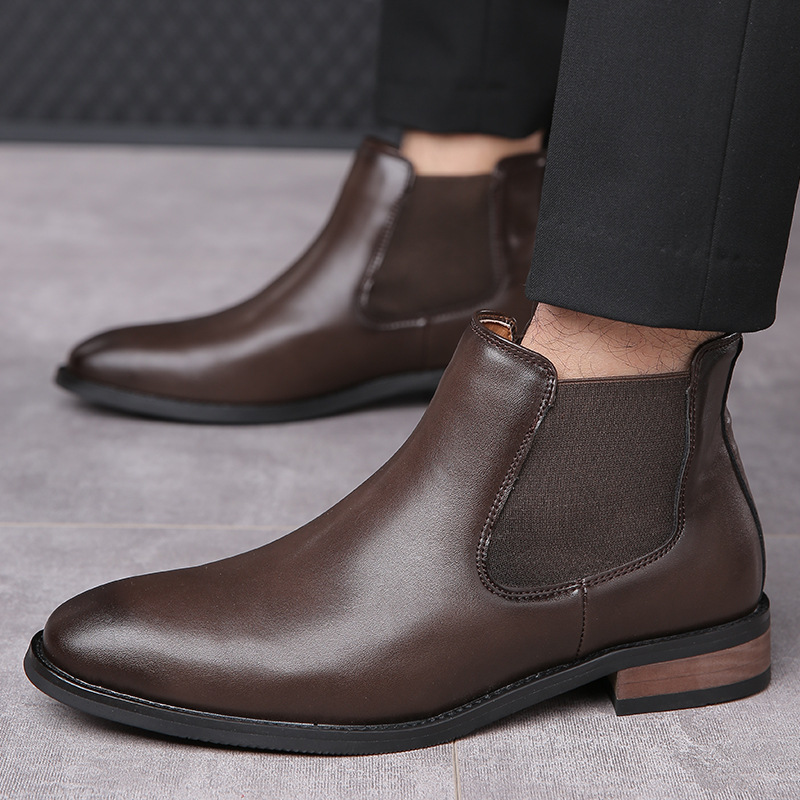 Harrison Leder Chelsea Boots