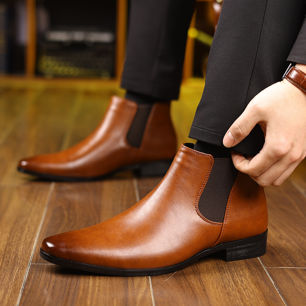 Bradford Leder Chelsea-Stiefel