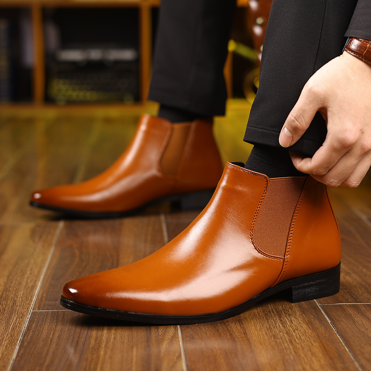 Bradford Leder Chelsea-Stiefel