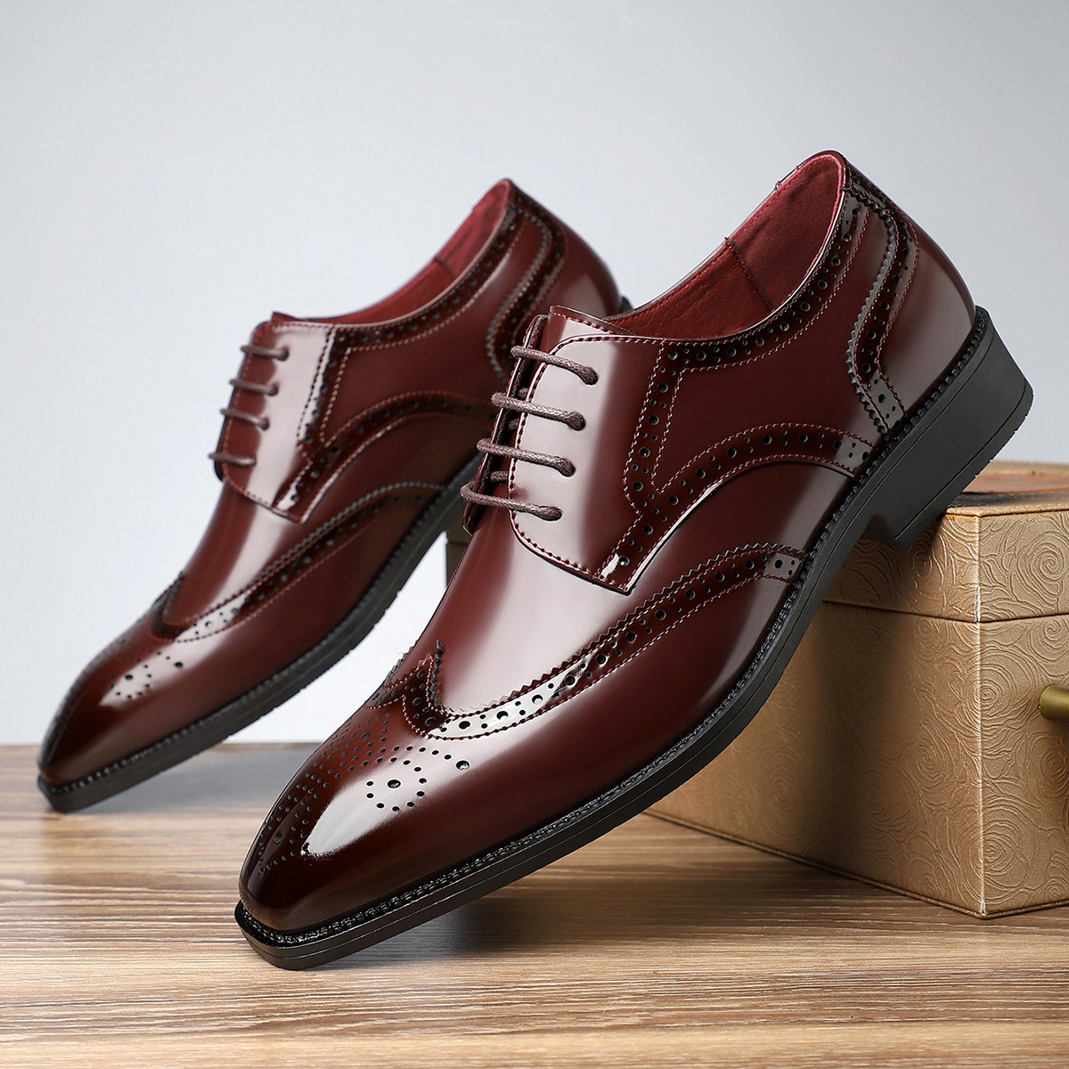 Cambridge Leder Brogue Schnürschuhe