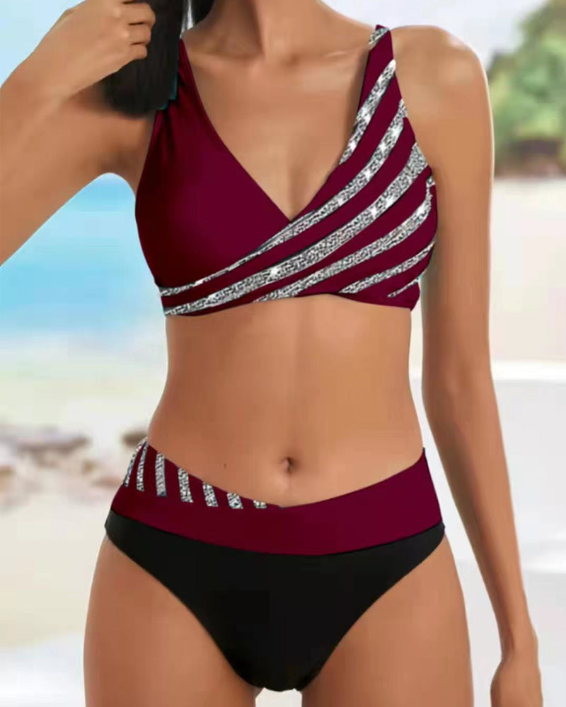 Mona - Bedruckter Bikini in Warmen Tönen
