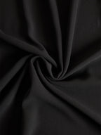 Schwarzes Chiffon-Top und weite Hose Drei-Teile-Set