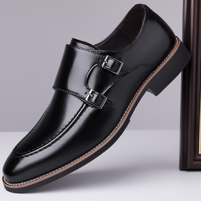 Carlo Leder Monk Strap Slipper
