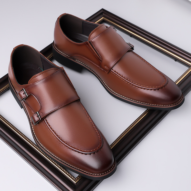 Carlo Leder Monk Strap Slipper
