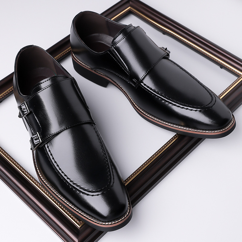 Carlo Leder Monk Strap Slipper
