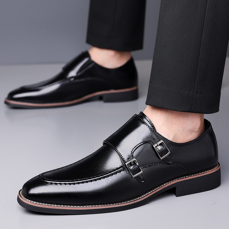 Carlo Leder Monk Strap Slipper