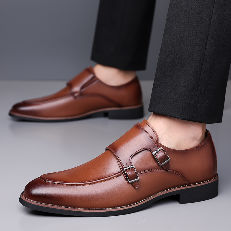 Carlo Leder Monk Strap Slipper