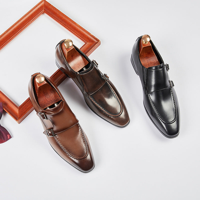 Oxford Doppel-Monk-Schnallen-Dressschuhe