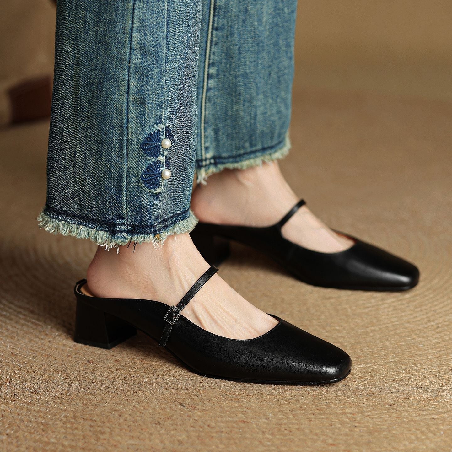 Meyra Leather Slip-On Sandals