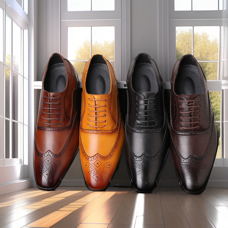 Oxford Leder Brogue Schnürschuhe