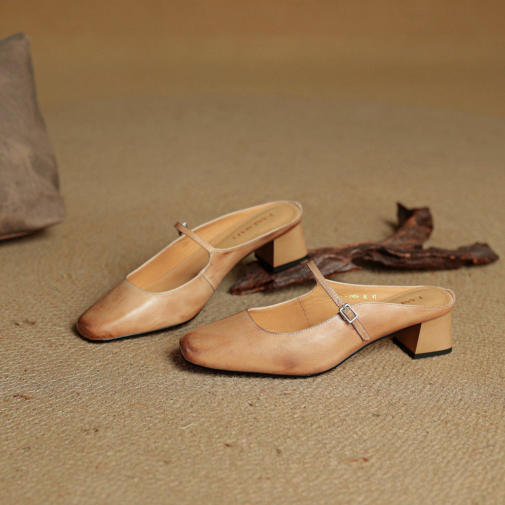 Meyra Leather Slip-On Sandals