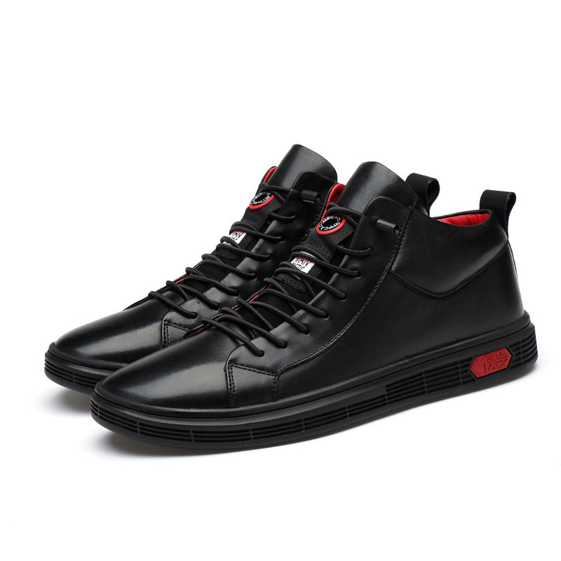 Nero Echtes Leder Sneakers