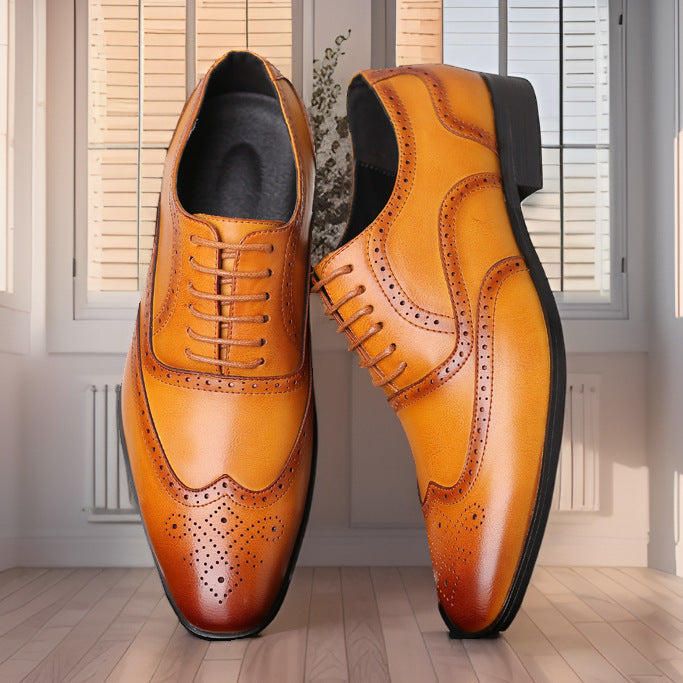 Oxford Leder Brogue Schnürschuhe