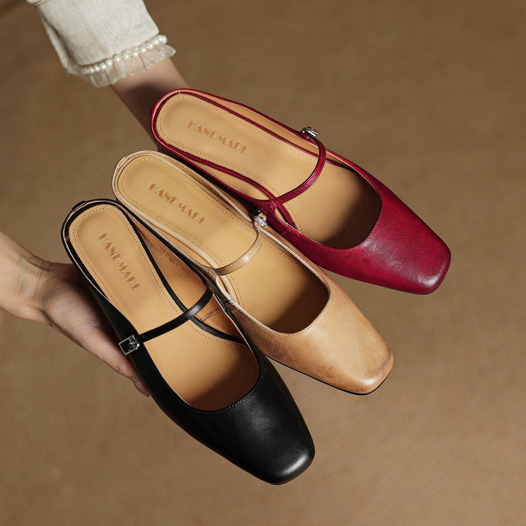 Meyra Leather Slip-On Sandals