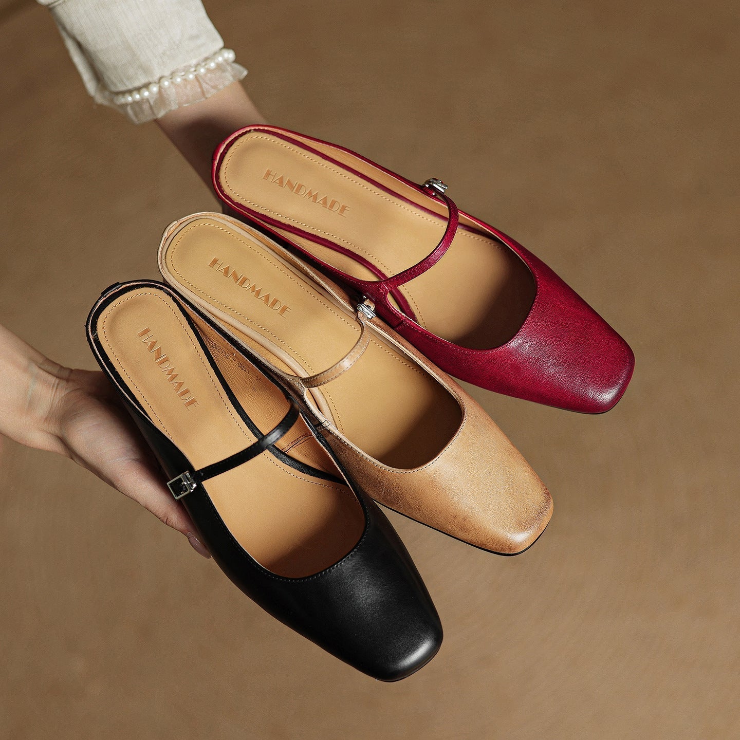 Meyra Leather Slip-On Sandals