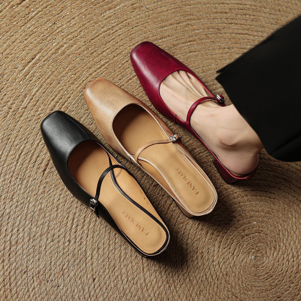 Meyra Leather Slip-On Sandals