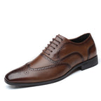 Oxford Leder Brogue Schnürschuhe