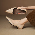 Orlisse Leather Kitten Heel Shoes